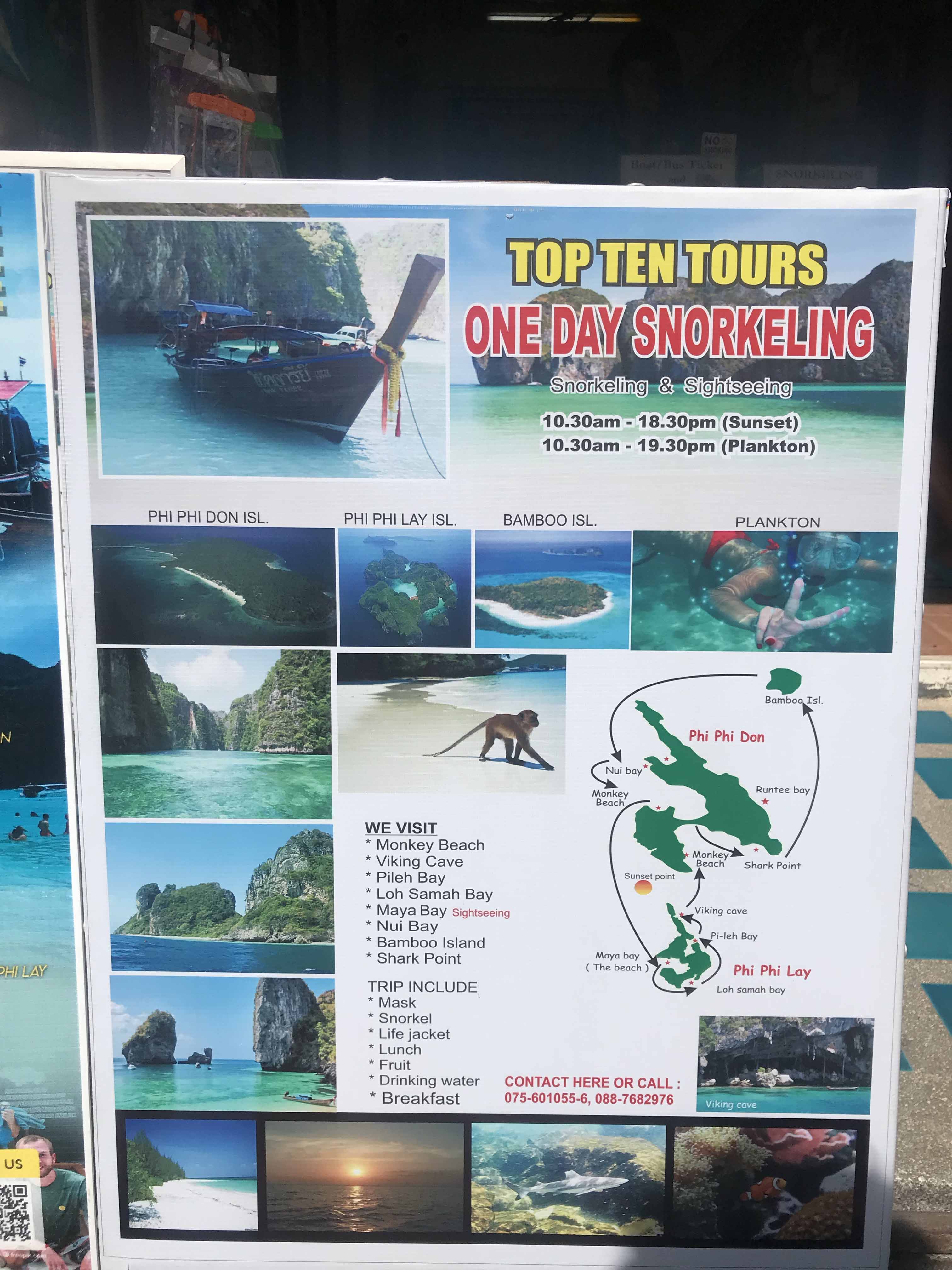 ピピ島のダイビングやオプショナルツアーは現地予約が格安でおすすめ！：アイランドホッピング